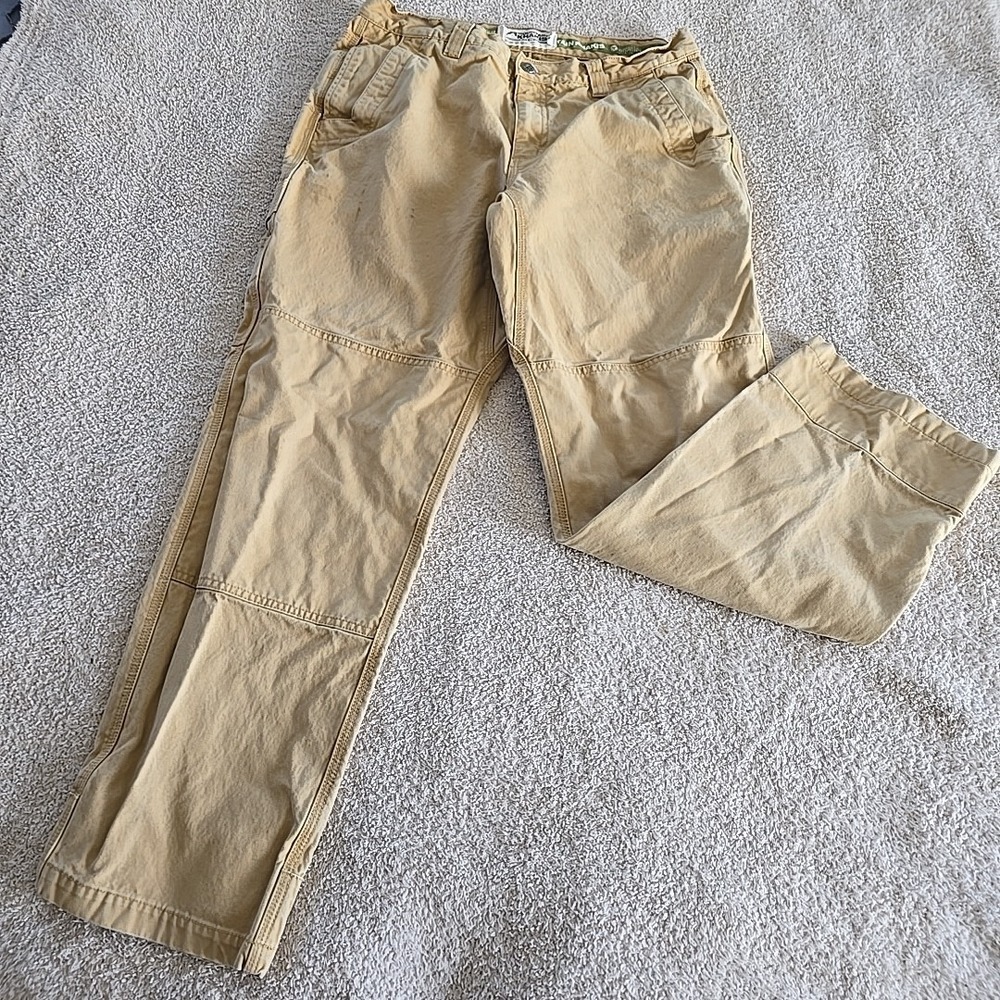 Mountain Khakis Canvas Double Knee Alpine‎ Utility Pant Men's 36 X 32 Brown Work